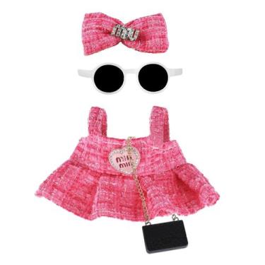 Imagem de Roupas de boneca Muomdid 17 cm, elegante vestido preto, roupas rosa