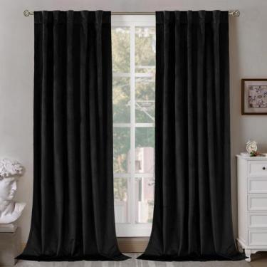 Imagem de Cortinas BGment Halloween Black Velvet Blackout 214x213cm 2 painéis