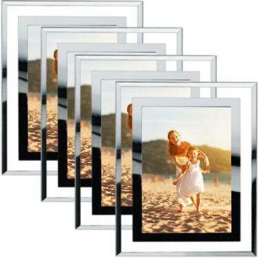 Imagem de Conjunto de 4 porta-retratos HIKWADERY Silver 5x7 com vidro HD