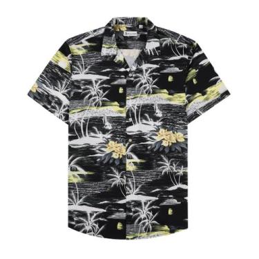 Imagem de Camisa havaiana Alimens & Gentle para homens com estampa de praia de v