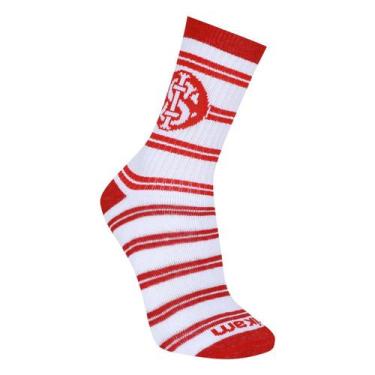 Imagem de Meia Infantil Internacional Rikam Esportivo, Branco, Vermelho, 34/39