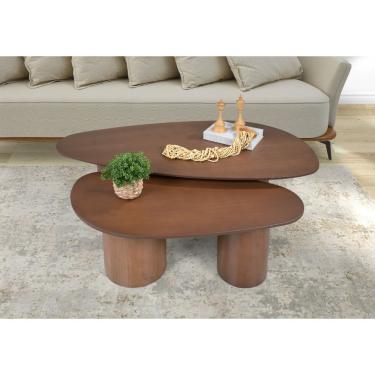 Imagem de Mesa De Centro Imperial 1.22m Com Base Redonda Castanho