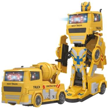 Imagem de Zoop Toys Caminhão Bate e Volta Robô Transformes Betoneira Amarelo