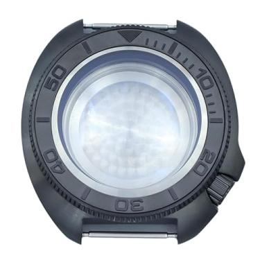 Imagem de FEIYASHI Caixa de relógio preta de aço inoxidável de luxo de 44 mm, vidro de safira, à prova d'água, 100 m, para NH35 NH36/34, peça de relógio de movimento, Anel Chapter preto escuro 1, For NH35 36 38