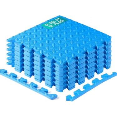 Imagem de Yes4All Tapetes interligados em EVA, azulejos de quebra-cabeça, enchimento de espuma com borda para móveis, espaço doméstico, sala de estar, garagem 11, 15, 32, 99 m²