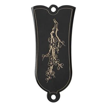 Imagem de Domary Guitarra Truss Rod Capa Decorativa Ferro Preto Flor de Ameixa Padrão Sino Forma 2 Furos Peças Guitarra Elétrica