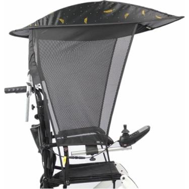Imagem de Toldo Elétrico Para Cadeira De Rodas, Resistente A Uv E Capa De Chuva, Dobrável Para A Maioria Das Cadeiras De Rodas, Algodão Durável E Material Plástico