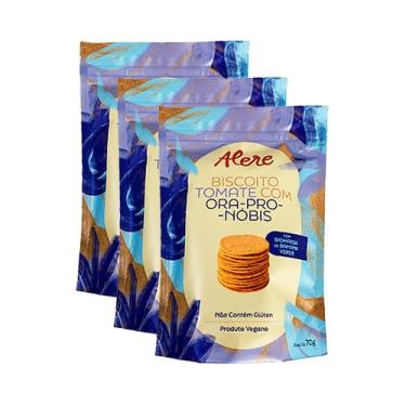 Imagem de Kit 3X: Biscoito Tomate e Biomassa de Banana Verde Sem Glúten Alere 70g