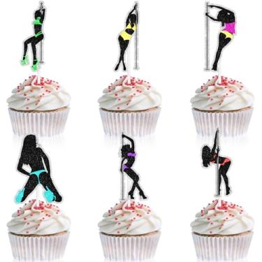 Imagem de 18pcs pole dance cupcake toppers dancer happy birthday decorations Set, birthday parties for men and women, dance parties, bachelorette party striptease decorations