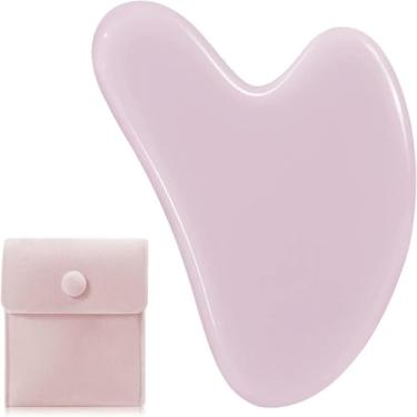 Imagem de Ferramentas faciais para Gua Sha, bastões de massagem manual para esculpir a linha da mandíbula e reduzir o inchaço, ferramenta de massagem facial, ferramenta de cuidados com a pele, rosa