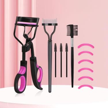 Imagem de Kit de modelador de cílios e pincel de sobrancelha, kit de ferramentas aplicador de rímel de cílios, com pente de sobrancelha, 6 refis de silicone para cílios naturais