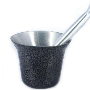 Imagem de Almofariz Alumínio Polido Craqueado Socador de Alho Grande