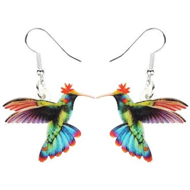 Imagem de Brincos de beija-flor voador de acrílico fofo pingente gota azul pássaros animais acessórios joias pingentes presentes, Medium, Acrílico, Sem pedra preciosa