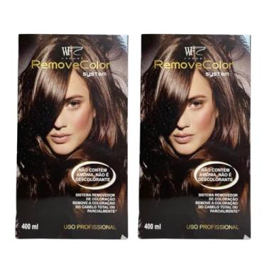 Imagem de 2 Kits Removedor de Coloração de Cabelos com tinta e coloração WF Cosméticos 800ml