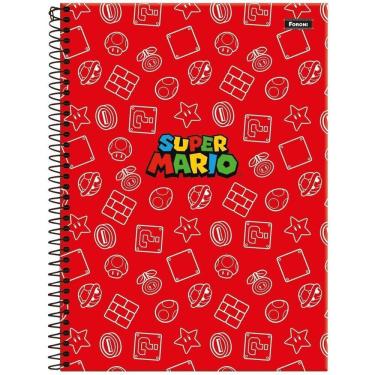 Imagem de Caderno Super Mario Bros Capa Dura Espiral 1 Matéria Escolar