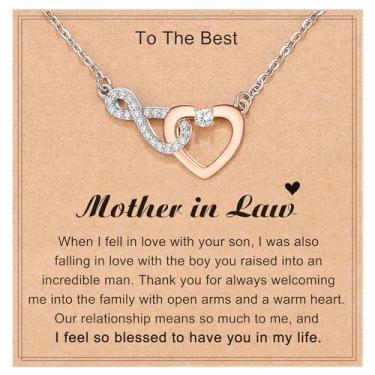 Imagem de Shonyin Colar de coração eterno para mulheres, meninas, mãe (bônus), filha (filhos), namorada, avó, neta, sogra, cunhada, alma gêmea, esposa, Natal, Dia dos Namorados, presentes de aniversário, 18-20