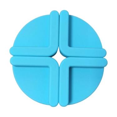 Imagem de Ｂｅｓｇａ Conjunto de 4 pés para tábua de corte, almofada de apoio segura, utensílio de cozinha profissional, pés de silicone para tábuas de corte, tapete de, Azul