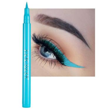 Imagem de ONarisae lápis delineador de olhos à prova d'água delineador de olhos à prova de manchas pigmentado líquido azul claro