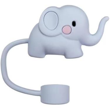 Imagem de Capa de palha de silicone de elefante de 10 mm para acessórios de copo, bonito topo de palha para copos, tampa de tampa para tampas de ponta de canudos reutilizáveis