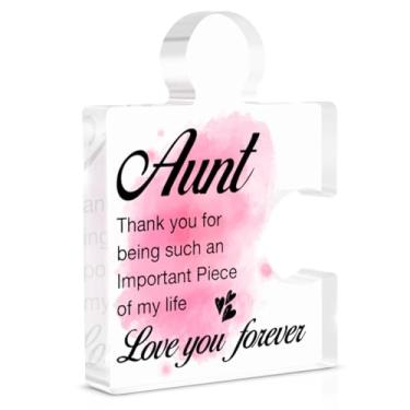 Imagem de Presentes de tia da sobrinha sobrinho, presentes de agradecimento para tia, aniversário, Natal, casamento, dia das mães, placa decorativa de quebra-cabeça de acrílico para tia