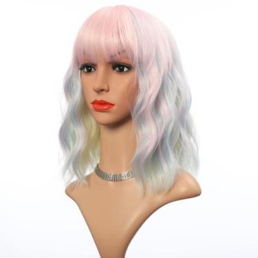 Imagem de Peruca VCKOVCKO Pastel Wave Natural Wavy Short Bob para mulheres