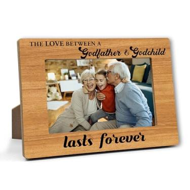 Imagem de DRWJPAT Porta-retrato de pedido de padrinho, presente para padrinhos, presente de Natal, aniversário, Ação de Graças, padrinho, 10 x 15 cm, lembrancinhas de decoração de batismo de madeira -A06