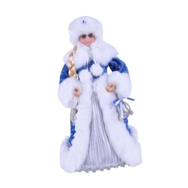 Imagem de Esquirla Estátua de boneca da neve para decoração de mesa, personagem natalina com tema de Natal, boneca para jardim de fadas.