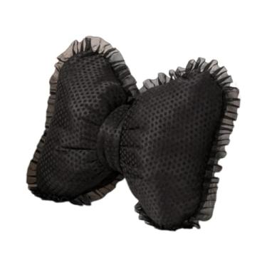 Imagem de Bothyi Almofada em formato de laço, macia e respirável, ideal para presente de boas-vindas. Almofada moderna para sofá, cabeceira, sala de estudos ou cadeira, Preto