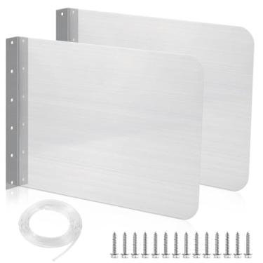 Imagem de Pacote com 2 protetores de pia de aço inoxidável com parafusos, proteção lateral para pias de cozinha e banheiro