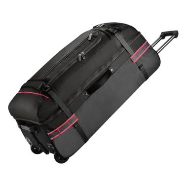 Imagem de Bolsa de viagem com rodinhas – Bolsa de viagem grande de 100 L, alças de compressão, bolsa esportiva resistente para viagem com rodas, bagagem dobrável para viagens longas