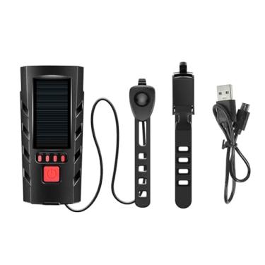 Imagem de Shakven Luzes de ciclismo para passeios noturnos, faróis de ciclismo - Luz frontal com alto-falante - Farol dianteiro de ciclo de carregamento solar, farol poderoso à prova d'água para ciclismo,