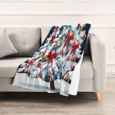 Imagem de Wassud Cobertores e mantas de Natal 152 x 228 cm de prata para sofá, cobertores quentes aconchegantes de lã de pelúcia para cama, sofá, cadeira, decoração de casa