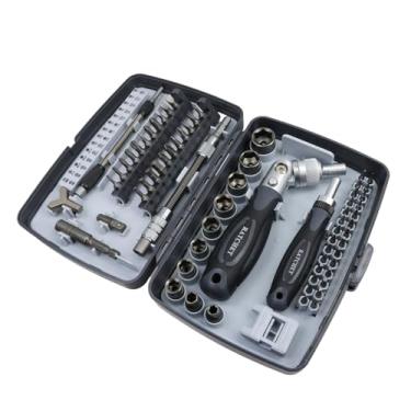 Imagem de Conjunto de chaves de fenda de catraca, conjunto de soquete multifuncional 68 em 1 e conjuntos de brocas de chave de fenda magnética com alças de catraca rotativas e barra de extensões para manutenção