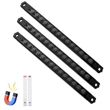 Imagem de Reniteco Organizador de soquete magnético, trilho de soquetes ABS de 3/20.3 cm, suporte de soquetes resistentes, kit de rack de soquete de 9,5 cm x 42 clipes