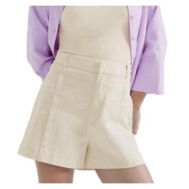 Imagem de Shorts Feminino Hering Alfaiataria Bege Claro - K5WU-Feminino