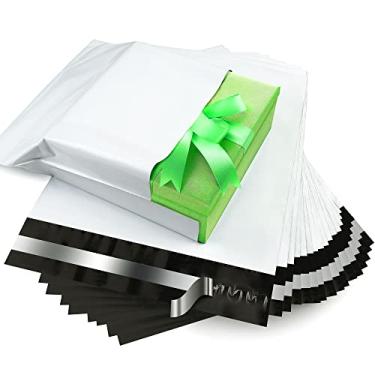 Imagem de Envelopes de poliéster 35 x 48 cm 50 peças | Sacos de envio para roupas | Sacos de envio para pequenas empresas, envelopes de envio com autovedação, à prova d'água e à prova de rasgos, branco