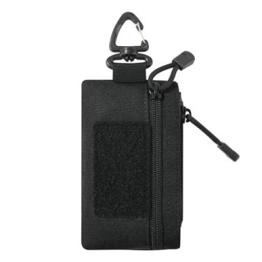 Imagem de Easecos Bolsa tática para chaveiro EDC, bolsa de armazenamento de nylon, bolso organizador pequeno EDC com gancho de plástico para chaves, cartões de crédito, fones de ouvido, moedas, ferramentas