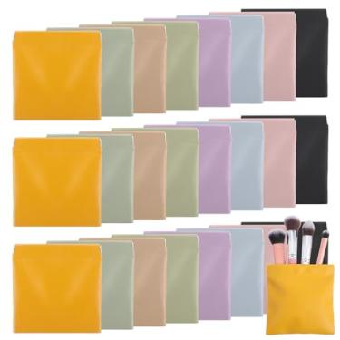 Imagem de 24 Pcs Squeeze Coin Purse Pouch 4.75" leather Mini Pouches, Waterproof Portable Snap Closure Pouch No Zipper Self-Closing Mini Makeup Bags for Cards Jewelry Lipstick Headphones Coin Cards (8 Colors)