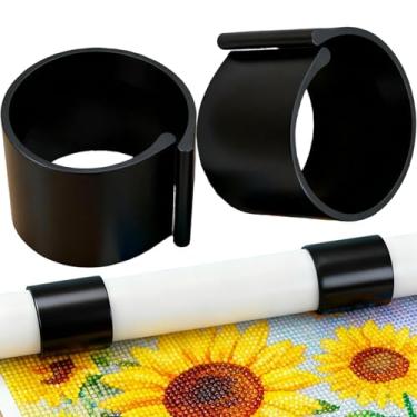 Imagem de Suporte de rolo de lona de pintura de diamante, pacote com 2, organizador de anel de lona antiderrapante mantém as telas planas e organizadas, armazenamento de anel de tela de arte de diamante