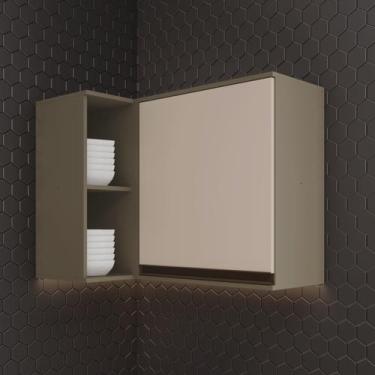 Imagem de Armário Aéreo Canto Reto 1 Porta 100% MDF Aurora - Espresso Móveis