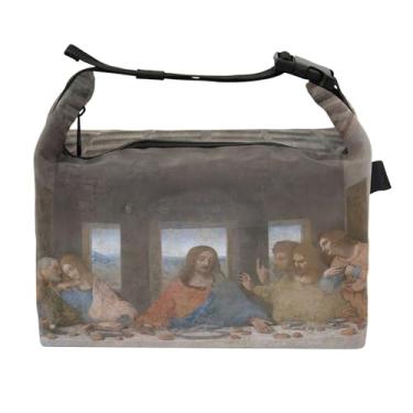 Imagem de TSENQUE Lancheira personalizada da Vinci com estampas de última ceia para adultos e mulheres, lancheira isolada, reutilizável, personalizada, lancheira para trabalho