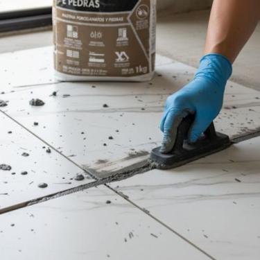 Imagem de Rejunte Porcelanatos E Pedras Cinza Artico 1kg Novo - Ceramfix