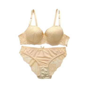 Imagem de Conjunto De Lingerie Feminino Sexy Com Renda Floral, Sutiã Push-up Com