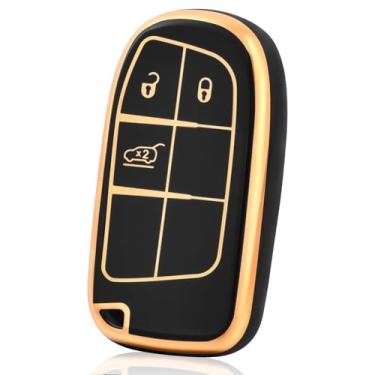 Imagem de Capa de chave de controle remoto de TPU compatível com Jeep Compass/Cherokee/Wrangler/Commander/Dodge Journey/Ram/Fiat, acessórios para chaves de carro