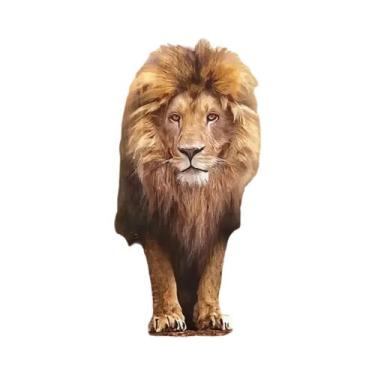 Imagem de Pintura Em Tela Vintage De Jesus Cristo Com Leão E Cordeiro Para Decor