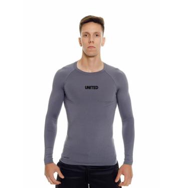 Imagem de Camiseta United performance de compressão térmica Manga Longa Proteção Solar UV 50+ - Preto - M-Masculino