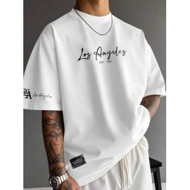 Imagem de Camiseta Masculina Moda De Rua Estilo Los Angeles Manfinity, Branco, P