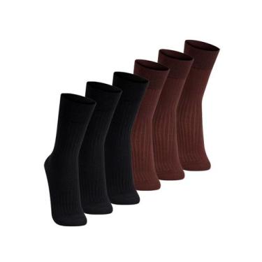 Imagem de Kit com 6 Pares de Meias Social Lupo 1795-004 Colorido, Marrom