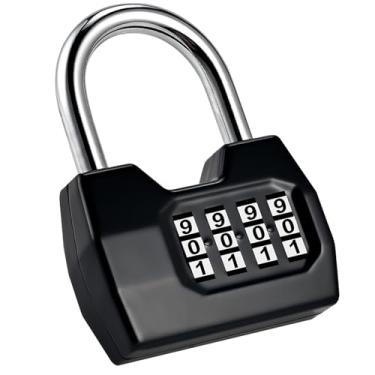 Imagem de Locilot Fechadura de combinação, cadeado de combinação de 4 dígitos, cadeado à prova d'água para cerca, armário, galpões, academia, galpão, unidade de armazenamento, ferrolho de portão, escola (1