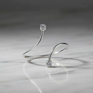 Imagem de Anel prata 925 regulavel ponto de luz Zircônia Redonda Cristal Fabro Saints